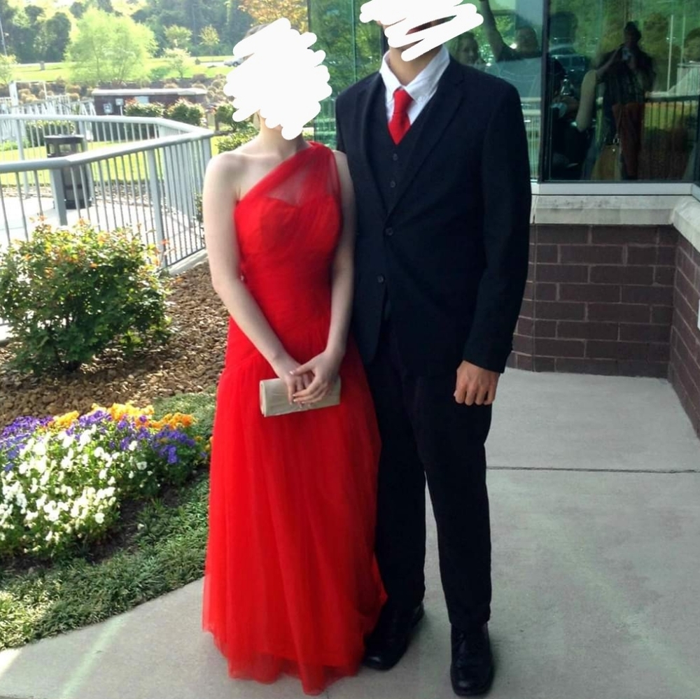 Red Asymmetrical Prom Dress